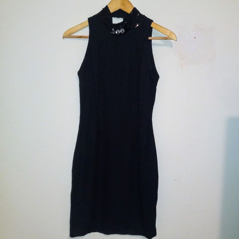 Vintage Jessica McClintock Gunne Sax Halter Cocktail Dress-Sz 9/10-Sequins